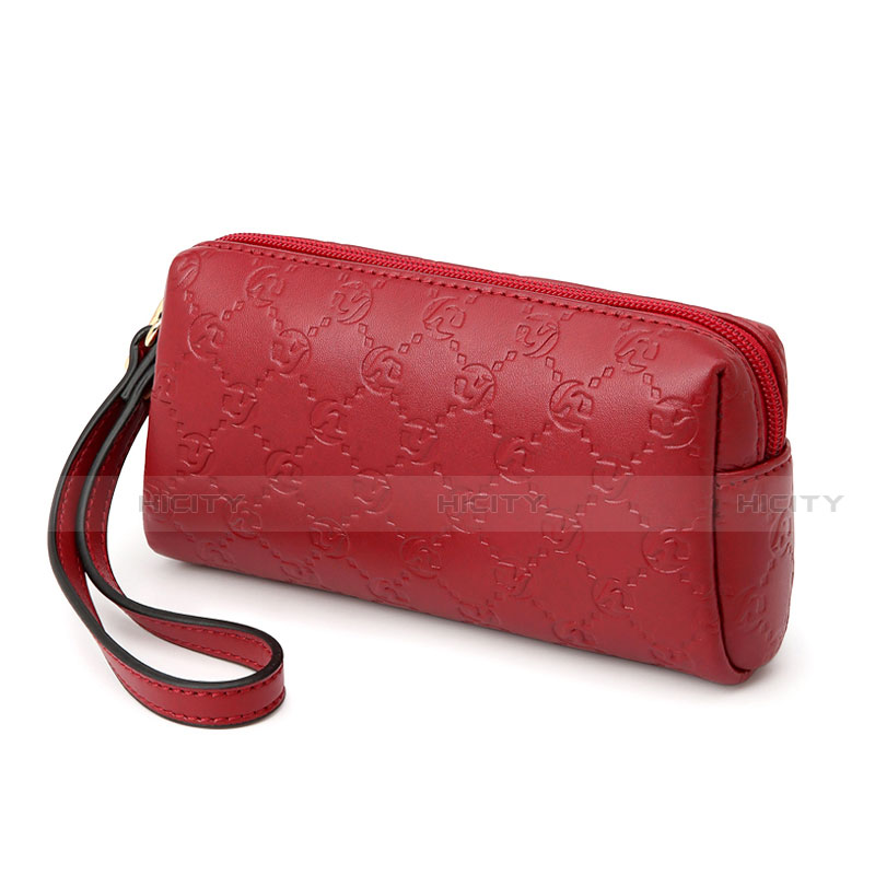 Handtasche Clutch Handbag Schutzhülle Leder Universal K11 Rot