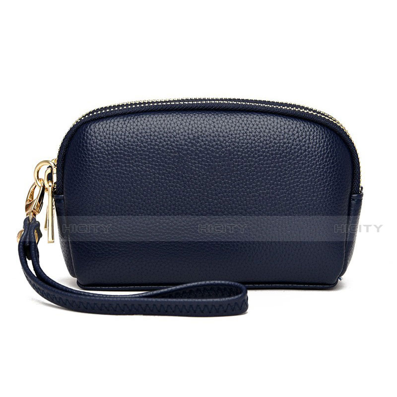 Handtasche Clutch Handbag Schutzhülle Leder Universal K16 Blau