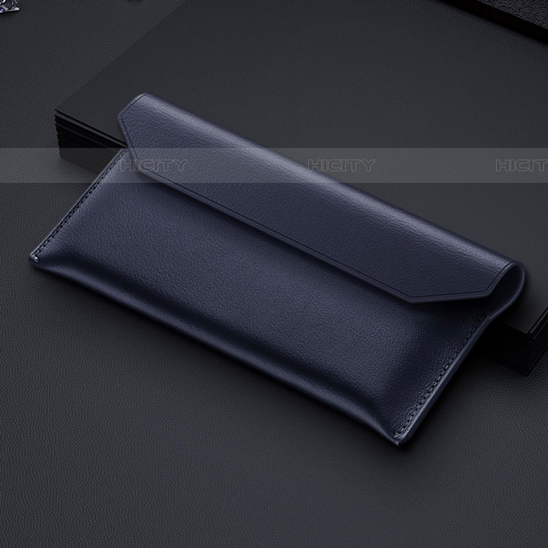 Handtasche Clutch Handbag Tasche Leder für Samsung Galaxy Z Fold4 5G Blau