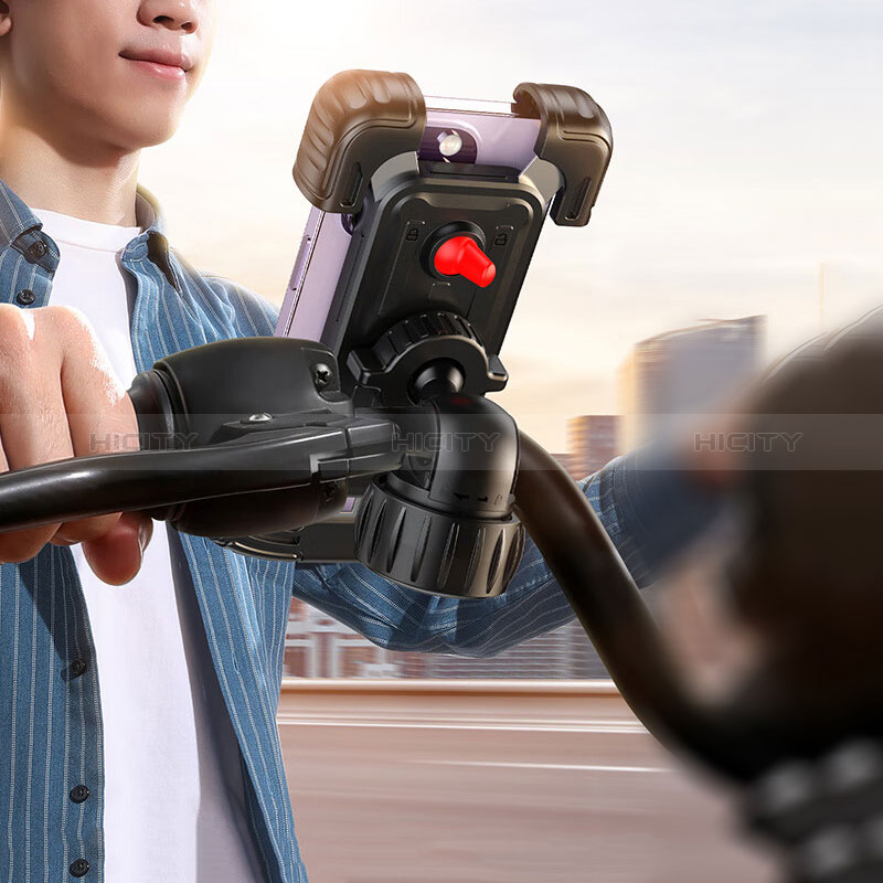 Handyhalterung Fahrrad Halterung Universal Motorrad HandyHalter Lenker Smartphone Bike H03 Schwarz Plus