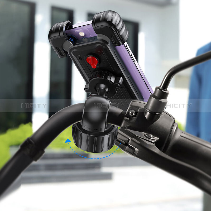 Handyhalterung Fahrrad Halterung Universal Motorrad HandyHalter Lenker Smartphone Bike H03 Schwarz