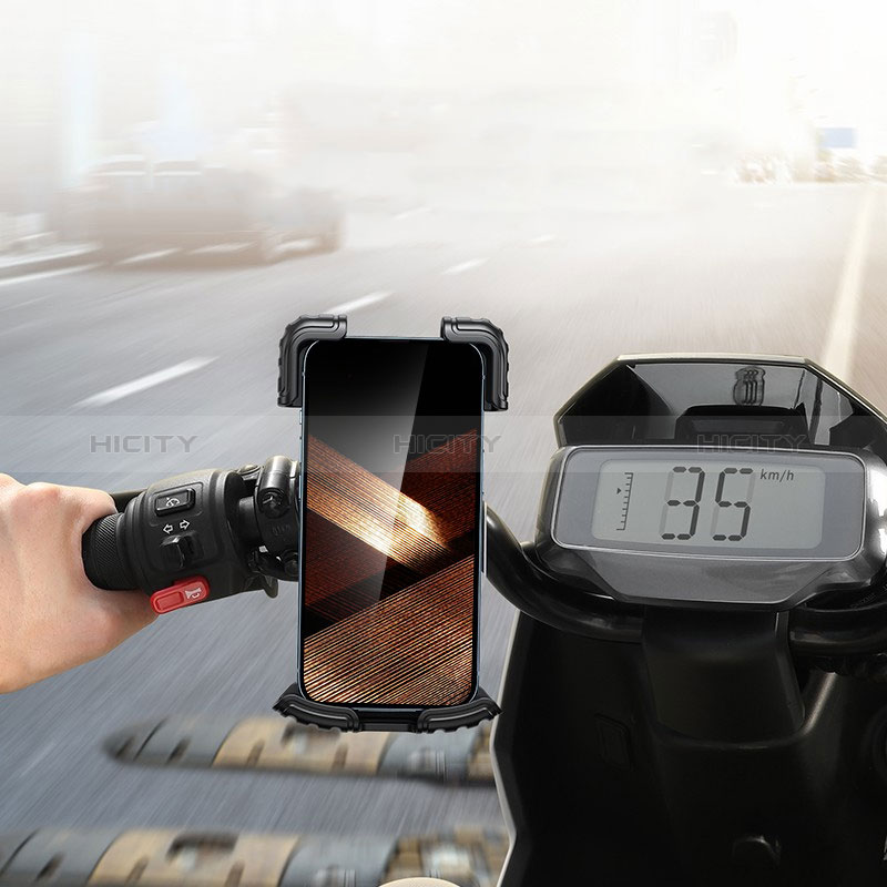 Handyhalterung Fahrrad Halterung Universal Motorrad HandyHalter Lenker Smartphone Bike H03 Schwarz groß