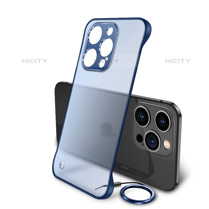 Handyhülle Hülle Crystal Hartschalen Tasche Schutzhülle H01 für Apple iPhone 15 Pro Blau Plus