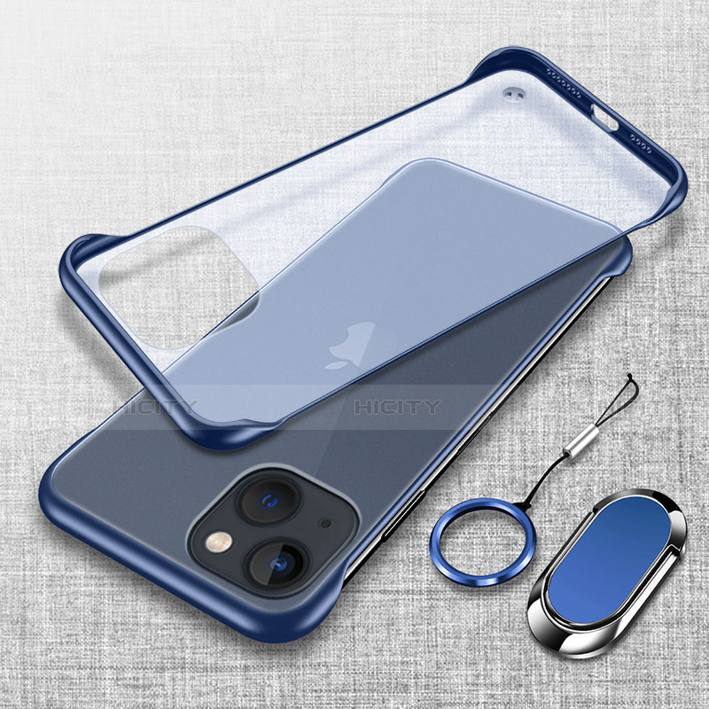Handyhülle Hülle Crystal Hartschalen Tasche Schutzhülle mit Magnetisch Fingerring Ständer für Apple iPhone 13 groß