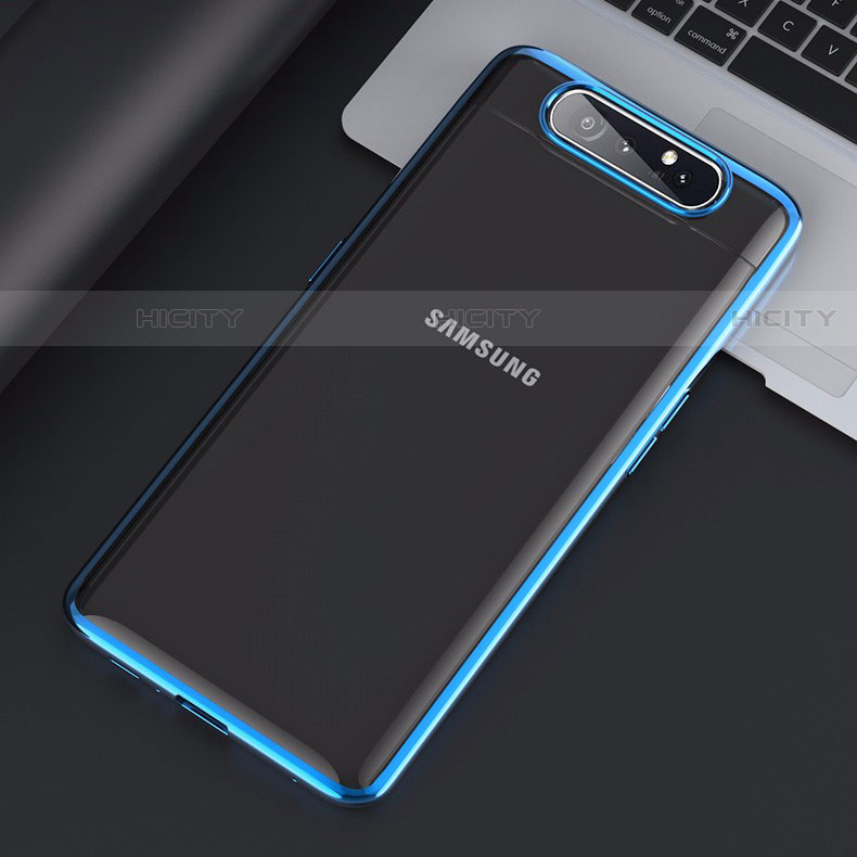 Handyhülle Hülle Crystal Tasche Schutzhülle H01 für Samsung Galaxy A80 Blau Plus
