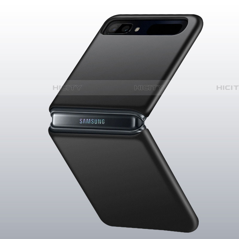 Handyhülle Hülle Hartschalen Kunststoff Schutzhülle Tasche Matt M01 für Samsung Galaxy Z Flip Schwarz Plus