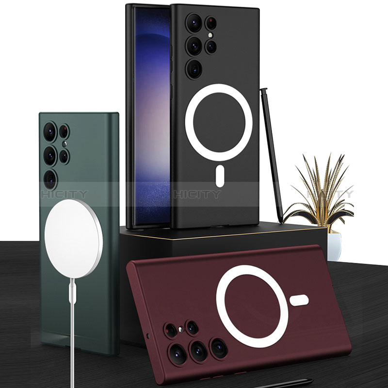 Handyhülle Hülle Hartschalen Kunststoff Schutzhülle Tasche Matt mit Mag-Safe Magnetic Magnetisch für Samsung Galaxy S23 Ultra 5G groß