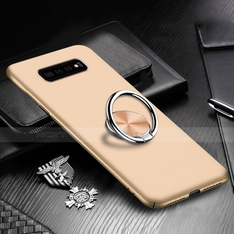 Handyhülle Hülle Hartschalen Kunststoff Schutzhülle Tasche Matt mit Magnetisch Fingerring Ständer P01 für Samsung Galaxy S10 5G