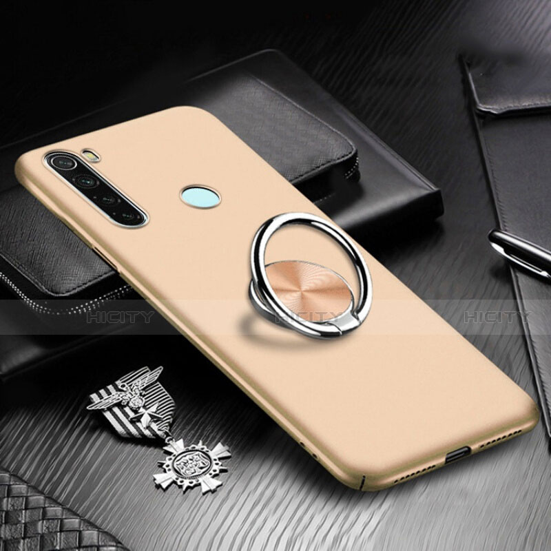 Handyhülle Hülle Hartschalen Kunststoff Schutzhülle Tasche Matt mit Magnetisch Fingerring Ständer P01 für Xiaomi Redmi Note 8 groß