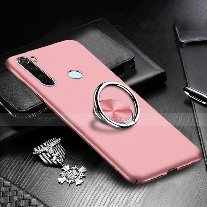 Handyhülle Hülle Hartschalen Kunststoff Schutzhülle Tasche Matt mit Magnetisch Fingerring Ständer P01 für Xiaomi Redmi Note 8 groß