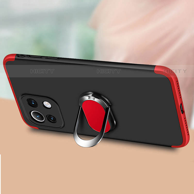 Handyhülle Hülle Hartschalen Kunststoff Schutzhülle Tasche Matt mit Magnetisch Fingerring Ständer P02 für Xiaomi Mi 11 5G