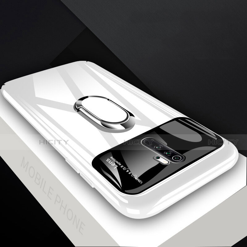 Handyhülle Hülle Hartschalen Kunststoff Schutzhülle Tasche Matt mit Magnetisch Fingerring Ständer P02 für Xiaomi Redmi Note 8 Pro
