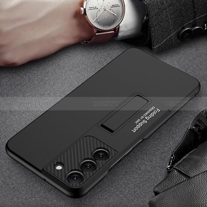 Handyhülle Hülle Hartschalen Kunststoff Schutzhülle Tasche Matt mit Ständer AC1 für Samsung Galaxy S21 Plus 5G