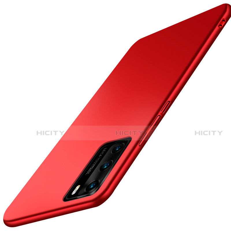 Handyhülle Hülle Hartschalen Kunststoff Schutzhülle Tasche Matt P02 für Huawei P40 Rot Plus