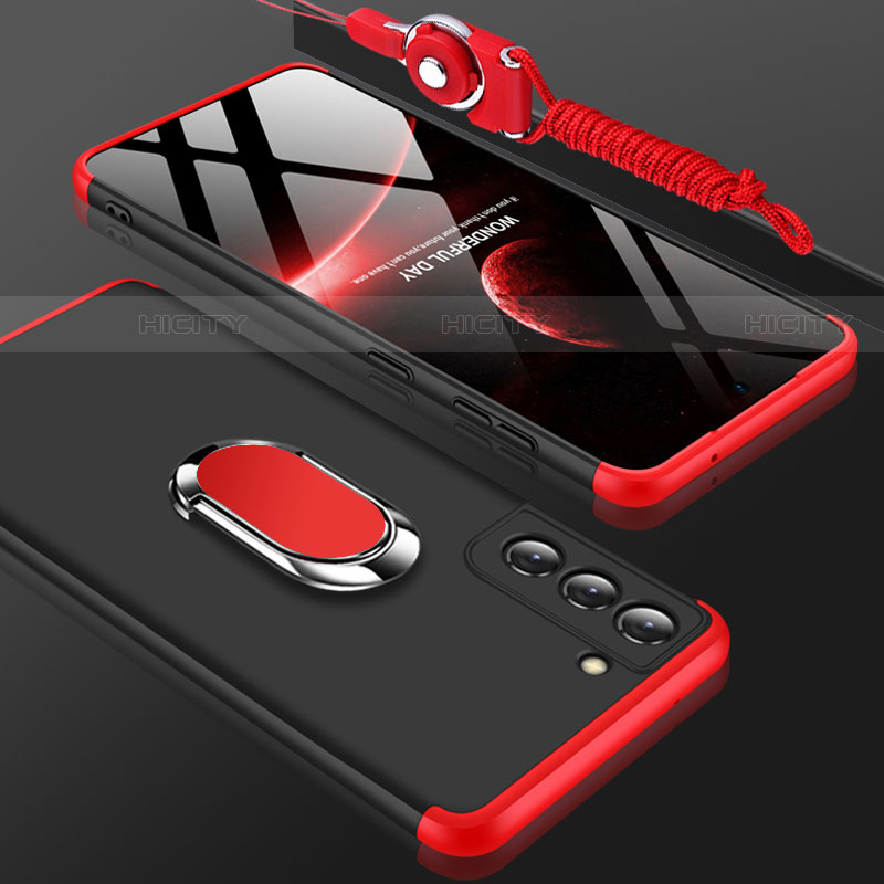 Handyhülle Hülle Hartschalen Kunststoff Schutzhülle Tasche Matt Vorder und Rückseite 360 Grad Ganzkörper M01 für Samsung Galaxy S23 5G Rot und Schwarz