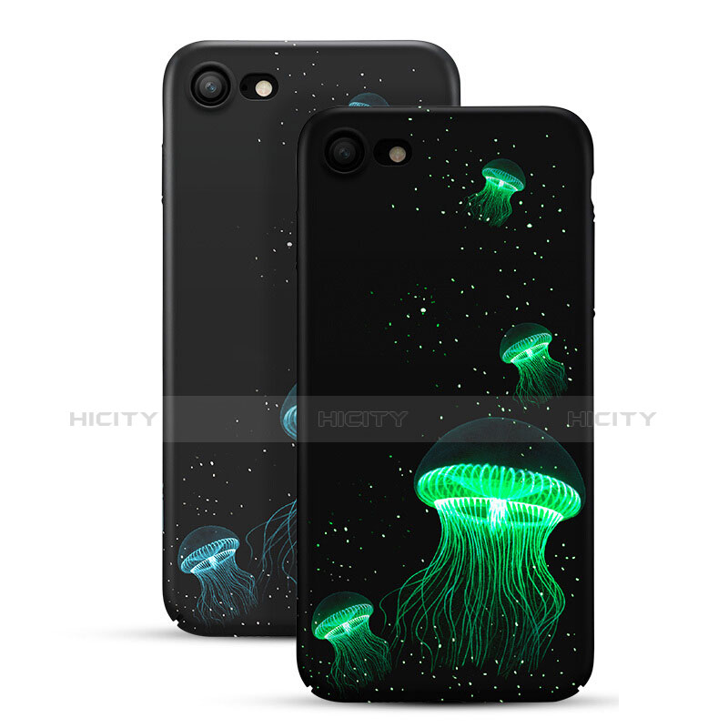 Handyhülle Hülle Kunststoff Schutzhülle Fluorescence für Apple iPhone 8 Schwarz Plus