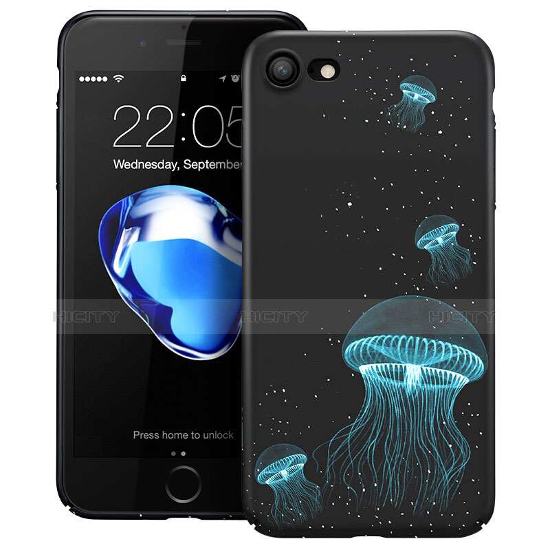 Handyhülle Hülle Kunststoff Schutzhülle Fluorescence für Apple iPhone 8 Schwarz groß