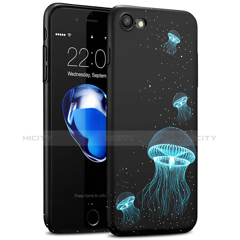 Handyhülle Hülle Kunststoff Schutzhülle Fluorescence für Apple iPhone 8 Schwarz groß