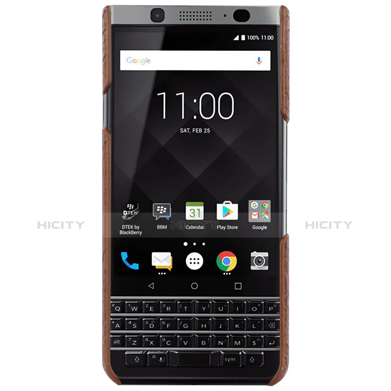 Handyhülle Hülle Kunststoff Schutzhülle Leder für Blackberry KEYone Braun groß