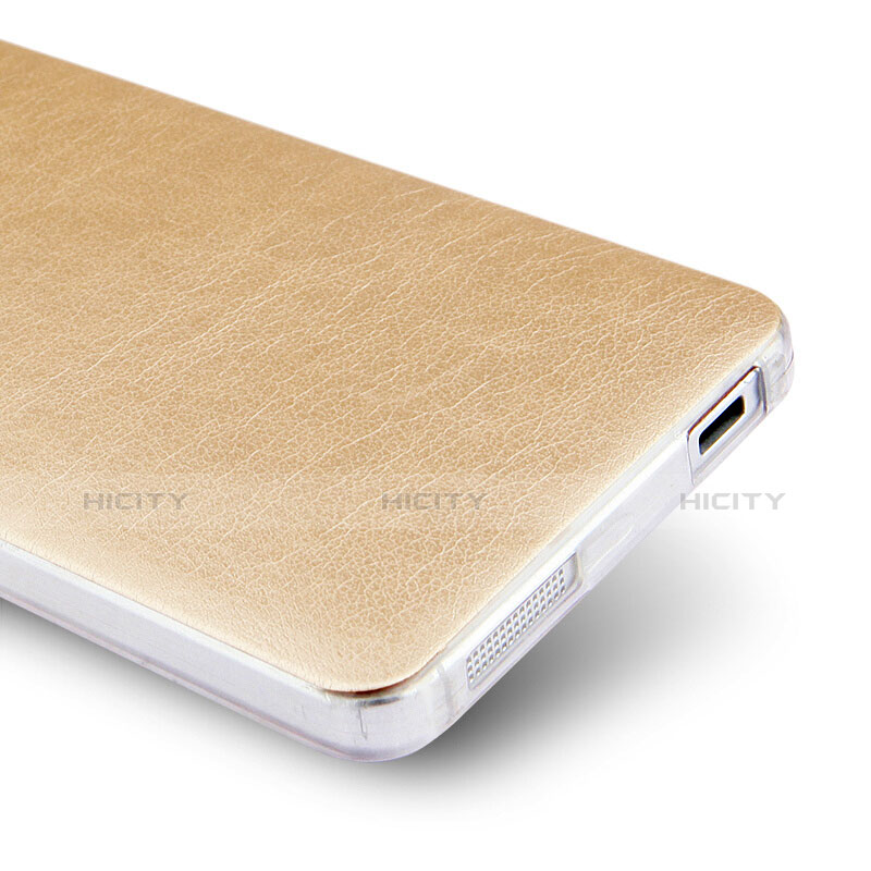 Handyhülle Hülle Kunststoff Schutzhülle Leder für Xiaomi Mi 4 LTE Gold groß