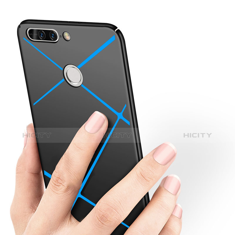 Handyhülle Hülle Kunststoff Schutzhülle Line für Huawei Honor 9 Lite Schwarz