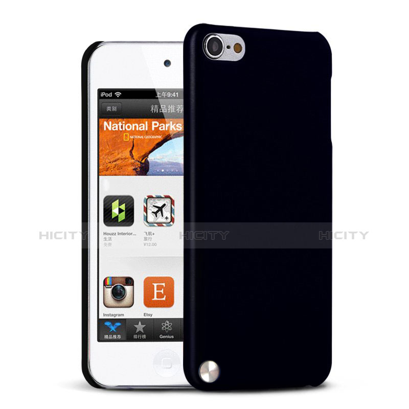 Handyhülle Hülle Kunststoff Schutzhülle Matt für Apple iPod Touch 5 Schwarz Plus