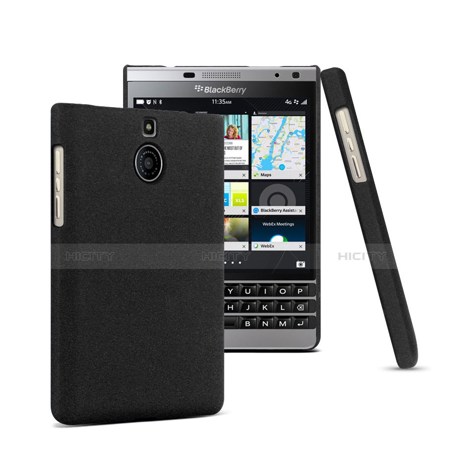 Handyhülle Hülle Kunststoff Schutzhülle Matt für Blackberry Passport Silver Edition Schwarz Plus
