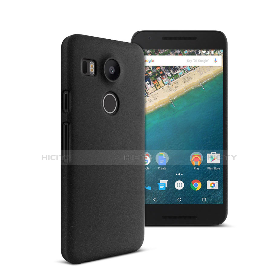 Handyhülle Hülle Kunststoff Schutzhülle Matt für Google Nexus 5X Schwarz Plus