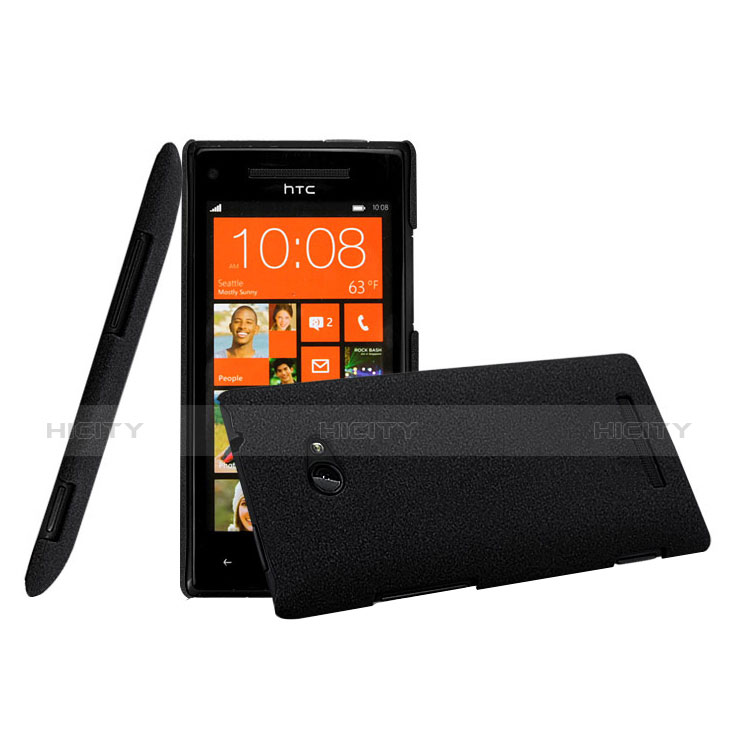 Handyhülle Hülle Kunststoff Schutzhülle Matt für HTC 8X Windows Phone Schwarz Plus