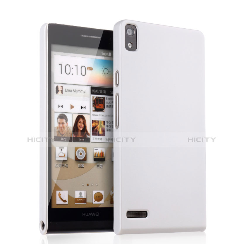 Handyhülle Hülle Kunststoff Schutzhülle Matt für Huawei Ascend P6 Weiß Plus