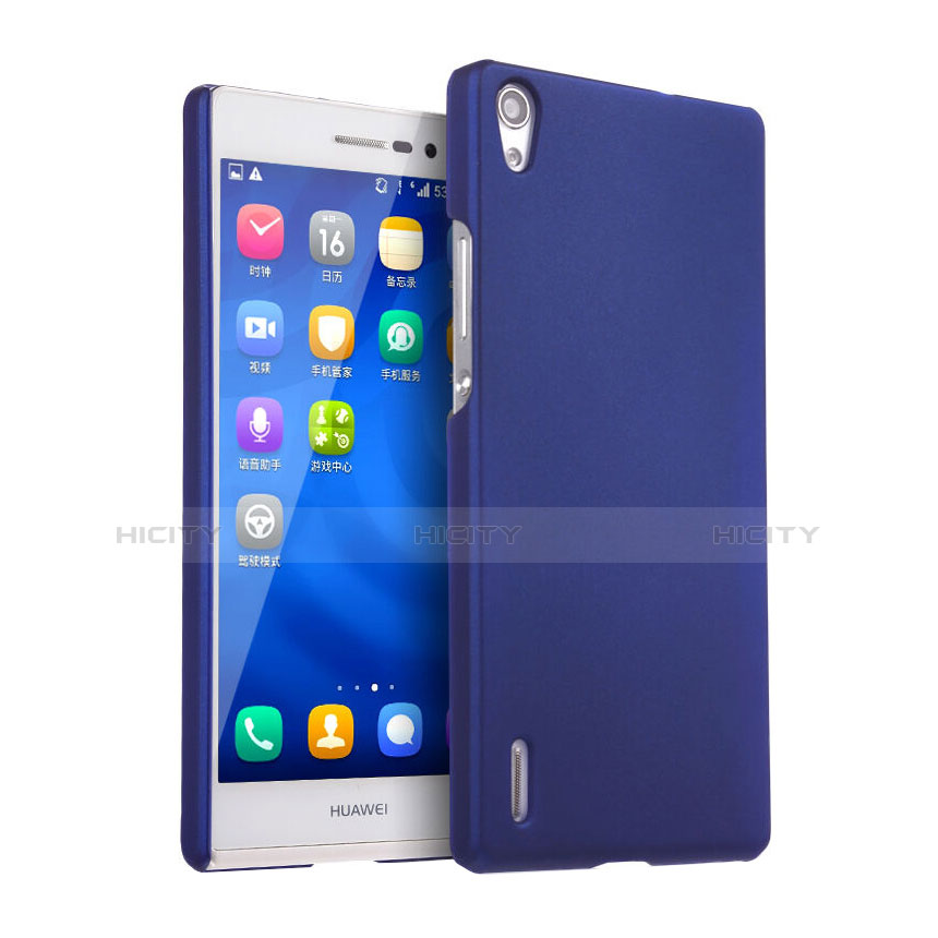 Handyhülle Hülle Kunststoff Schutzhülle Matt für Huawei Ascend P7 Blau