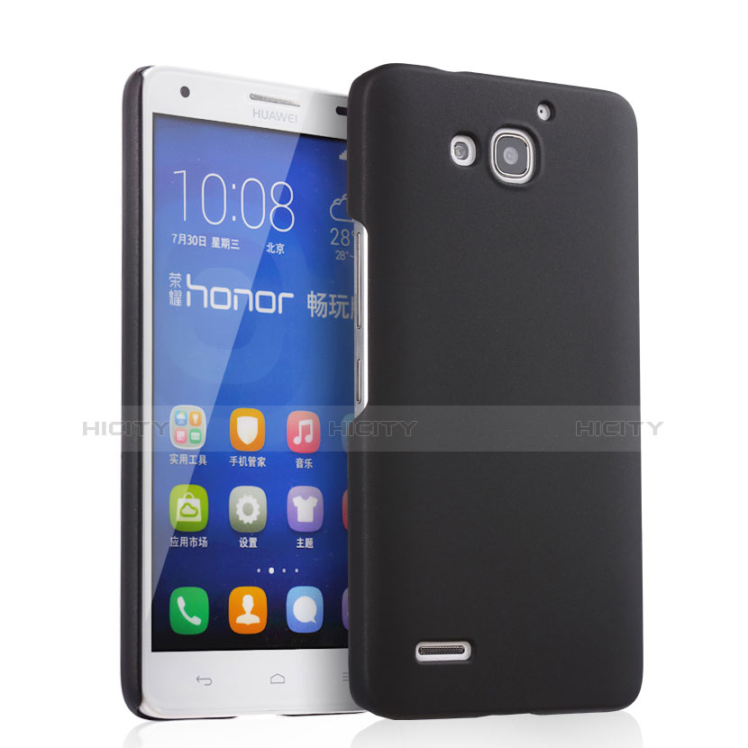 Handyhülle Hülle Kunststoff Schutzhülle Matt für Huawei Honor 3X G750 Schwarz Plus