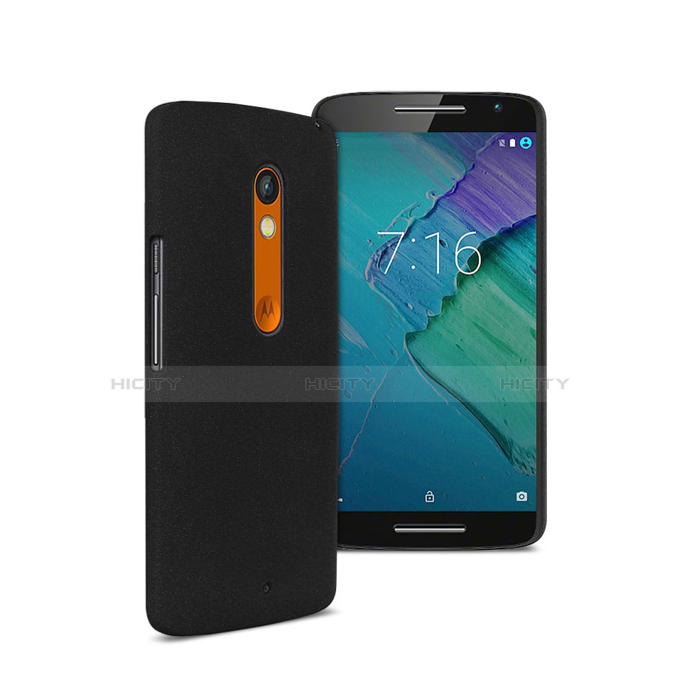 Handyhülle Hülle Kunststoff Schutzhülle Matt für Motorola Moto X Play Schwarz