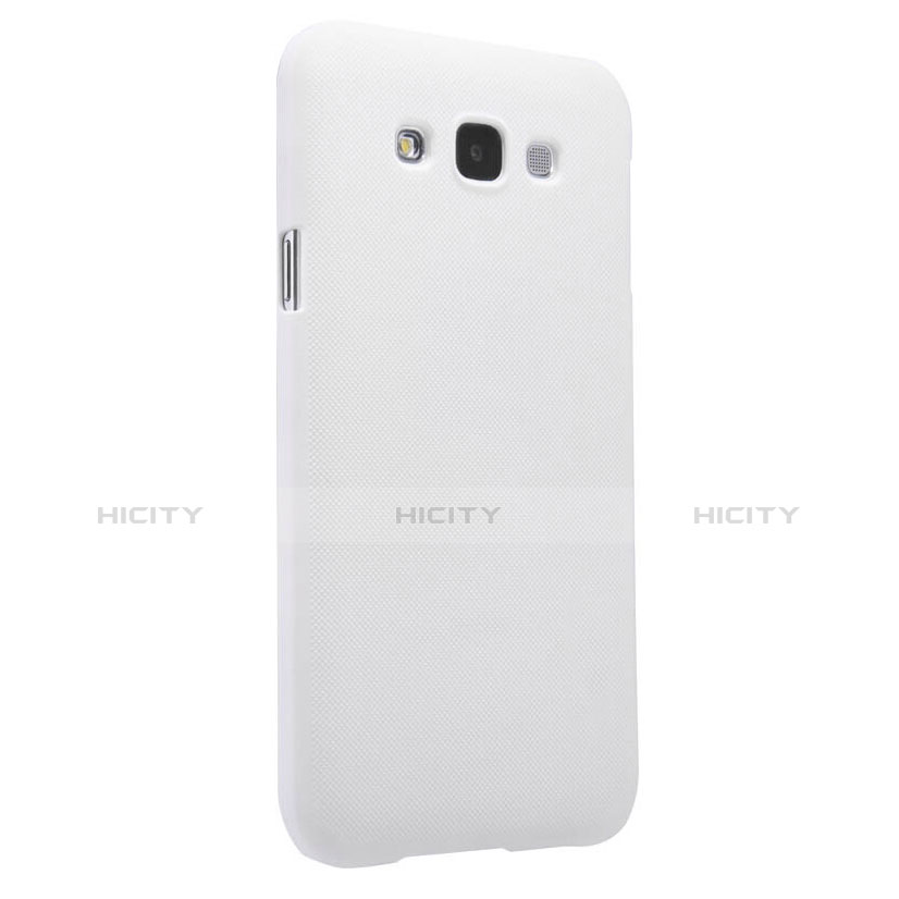 Handyhülle Hülle Kunststoff Schutzhülle Matt für Samsung Galaxy E7 SM-E700 E7000 Weiß groß