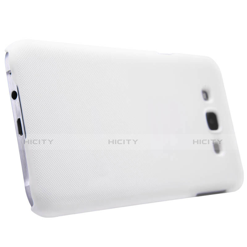Handyhülle Hülle Kunststoff Schutzhülle Matt für Samsung Galaxy E7 SM-E700 E7000 Weiß groß