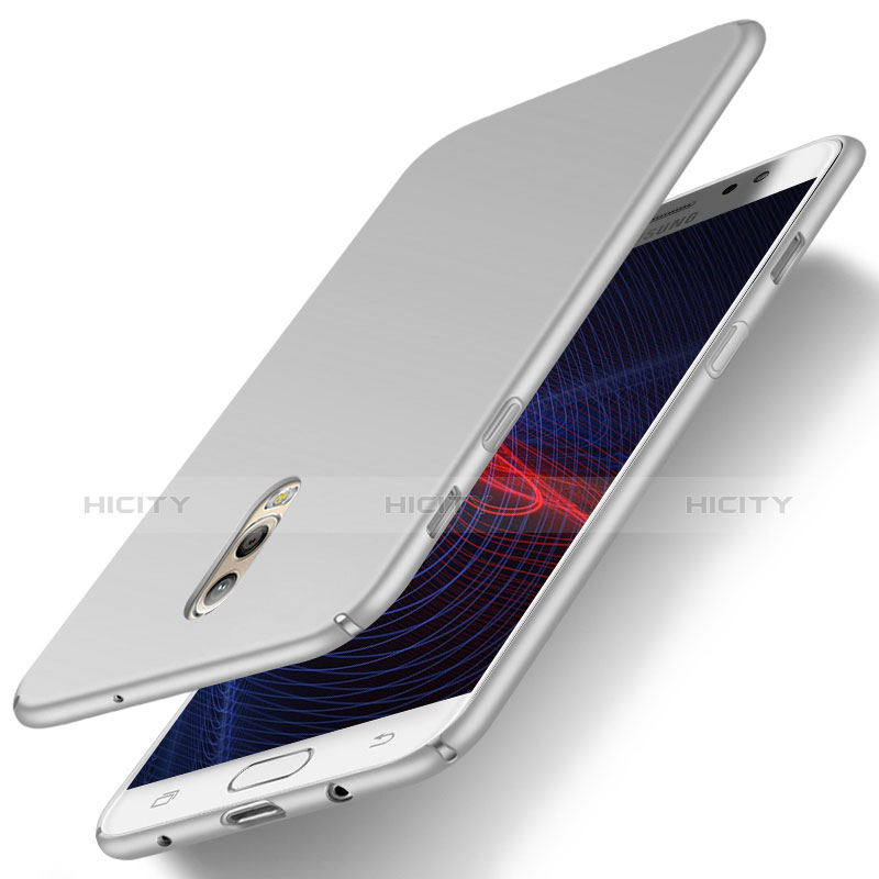 Handyhülle Hülle Kunststoff Schutzhülle Matt für Samsung Galaxy J7 Plus Silber groß