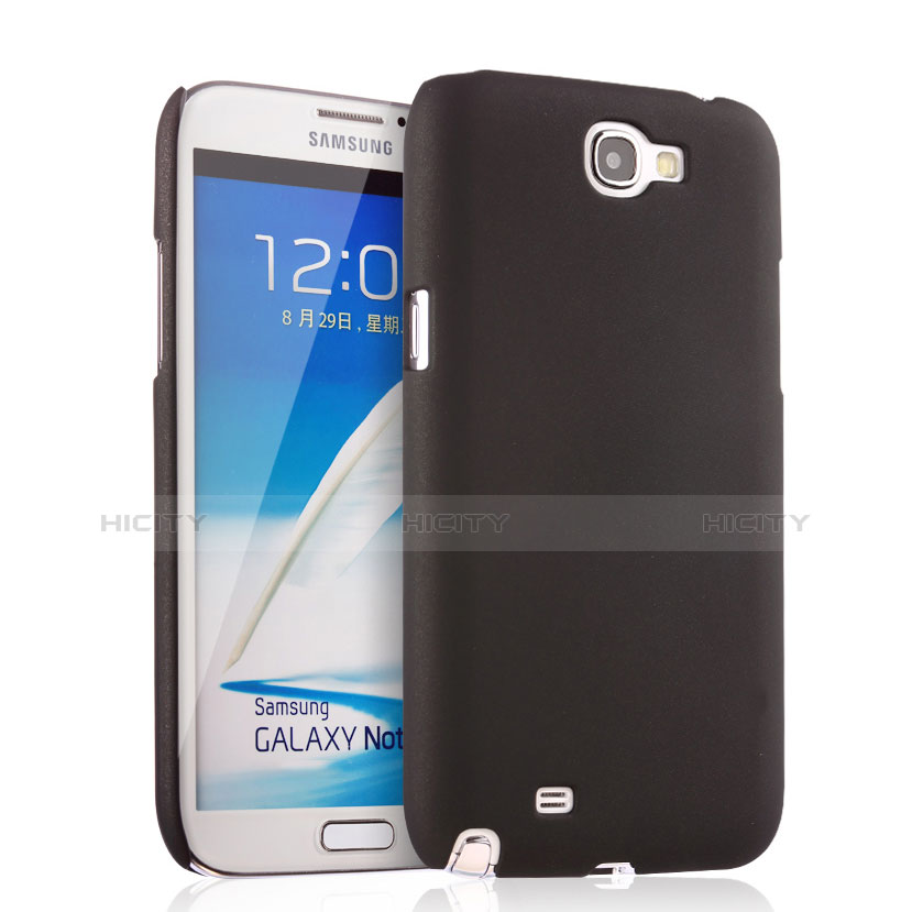 Handyhülle Hülle Kunststoff Schutzhülle Matt für Samsung Galaxy Note 2 N7100 N7105 Schwarz Plus