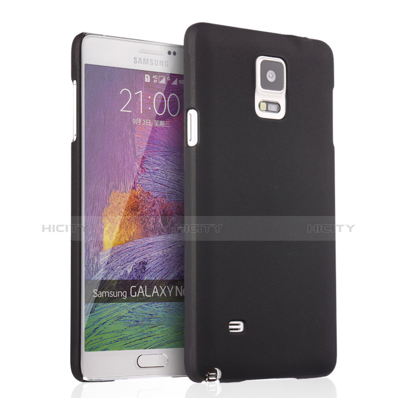 Handyhülle Hülle Kunststoff Schutzhülle Matt für Samsung Galaxy Note 4 Duos N9100 Dual SIM Schwarz Plus