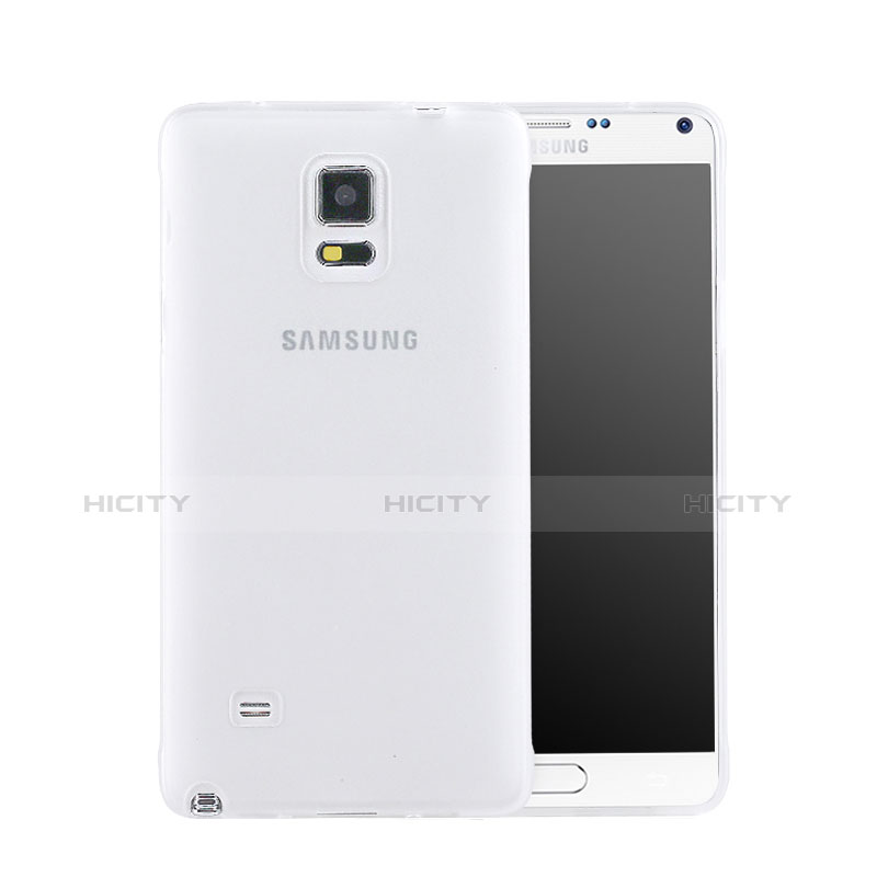 Handyhülle Hülle Kunststoff Schutzhülle Matt für Samsung Galaxy Note 4 SM-N910F Weiß