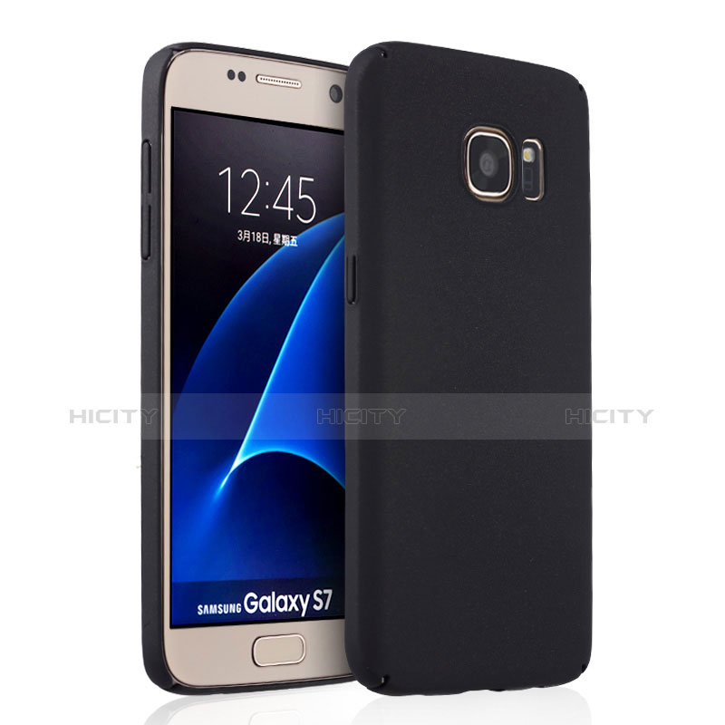 Handyhülle Hülle Kunststoff Schutzhülle Matt für Samsung Galaxy S7 G930F G930FD Schwarz Plus