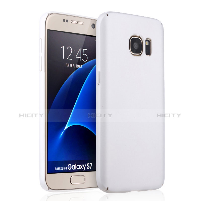 Handyhülle Hülle Kunststoff Schutzhülle Matt für Samsung Galaxy S7 G930F G930FD Weiß Plus