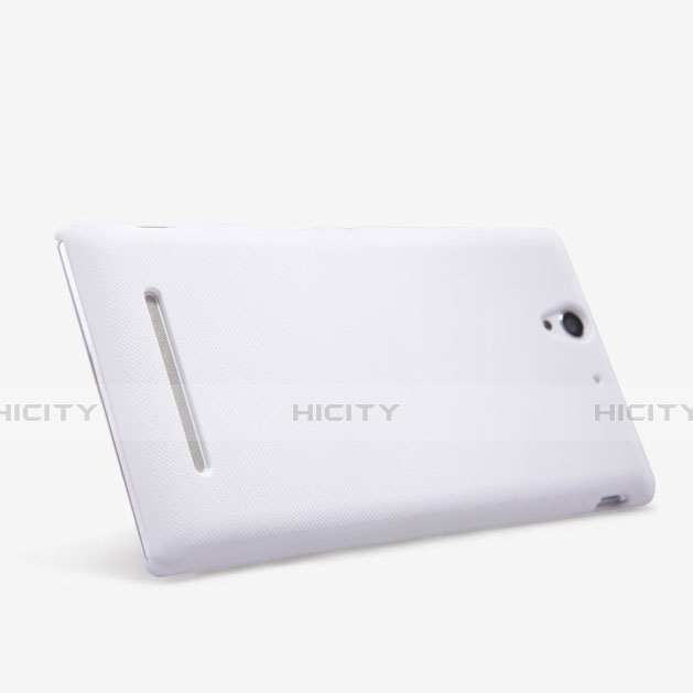 Handyhülle Hülle Kunststoff Schutzhülle Matt für Sony Xperia C3 Weiß groß