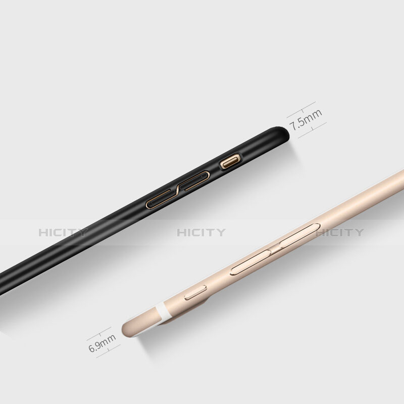 Handyhülle Hülle Kunststoff Schutzhülle Matt Loch mit Fingerring Ständer für Apple iPhone 8 Schwarz groß