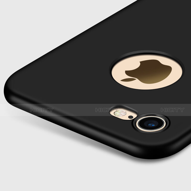 Handyhülle Hülle Kunststoff Schutzhülle Matt Loch mit Fingerring Ständer für Apple iPhone SE (2020) Schwarz groß