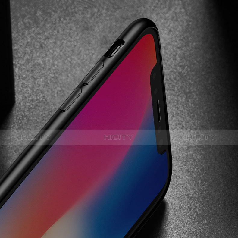 Handyhülle Hülle Kunststoff Schutzhülle Matt M01 für Apple iPhone Xs Max Schwarz groß