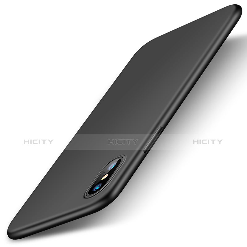 Handyhülle Hülle Kunststoff Schutzhülle Matt M01 für Apple iPhone Xs Schwarz groß