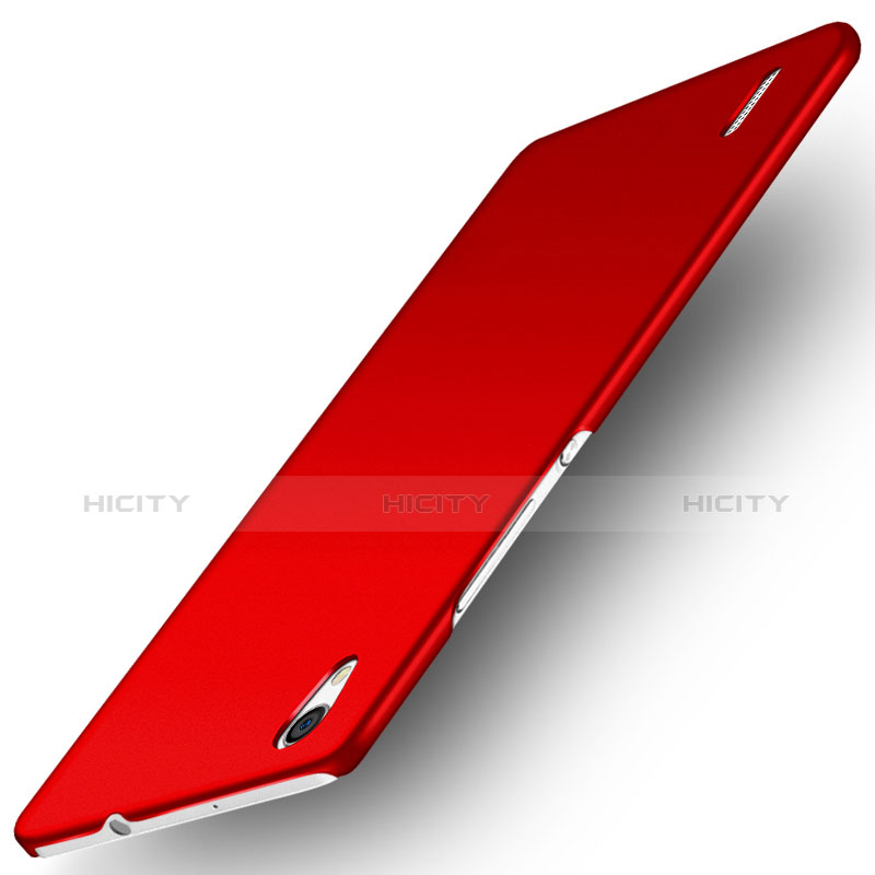 Handyhülle Hülle Kunststoff Schutzhülle Matt M02 für Huawei P7 Dual SIM Rot Plus