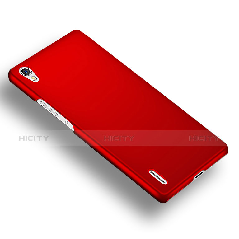Handyhülle Hülle Kunststoff Schutzhülle Matt M02 für Huawei P7 Dual SIM Rot groß
