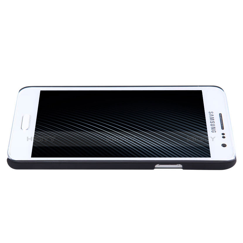 Handyhülle Hülle Kunststoff Schutzhülle Matt M02 für Samsung Galaxy A3 SM-300F Schwarz groß