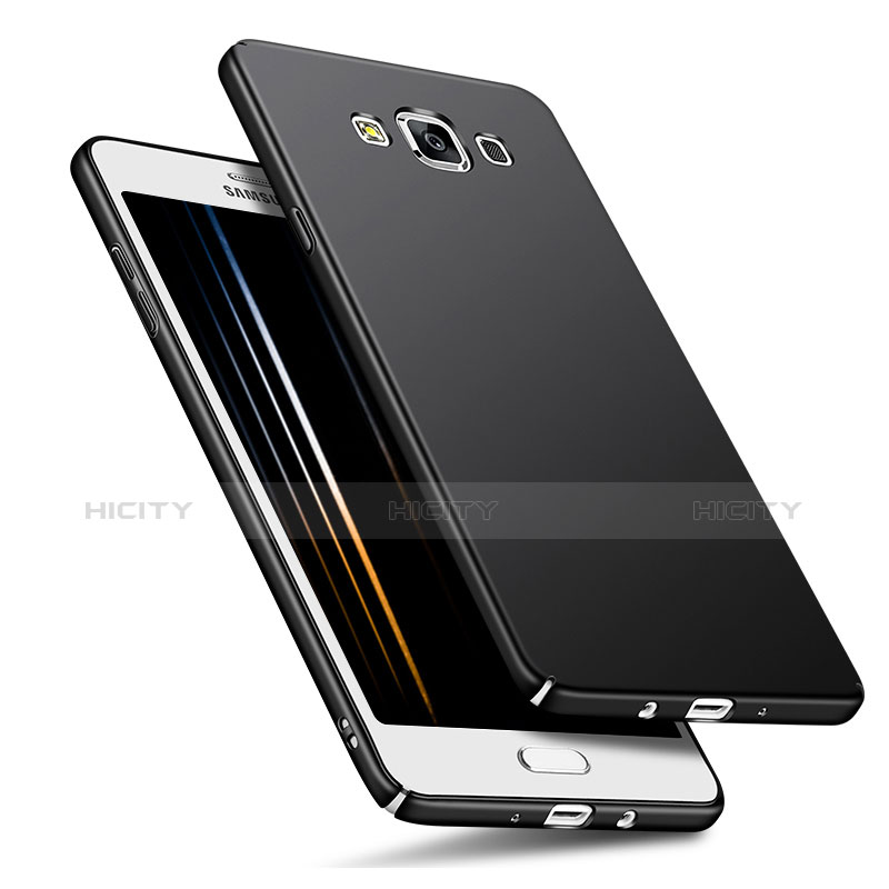 Handyhülle Hülle Kunststoff Schutzhülle Matt M02 für Samsung Galaxy A5 Duos SM-500F Schwarz groß